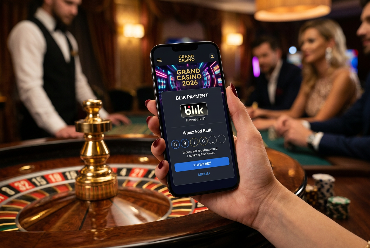 Płatność BLIK w legalnym kasynie online na smartfonie